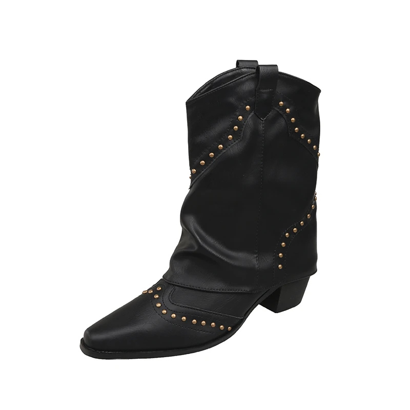 Warm Ankle Boots for Women | Studded Flat Fall Booties