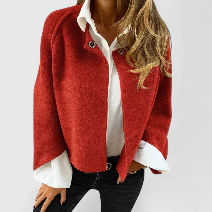 Cosy Winter Jacket for Women | Button Front Cropped Cold Weather Ready