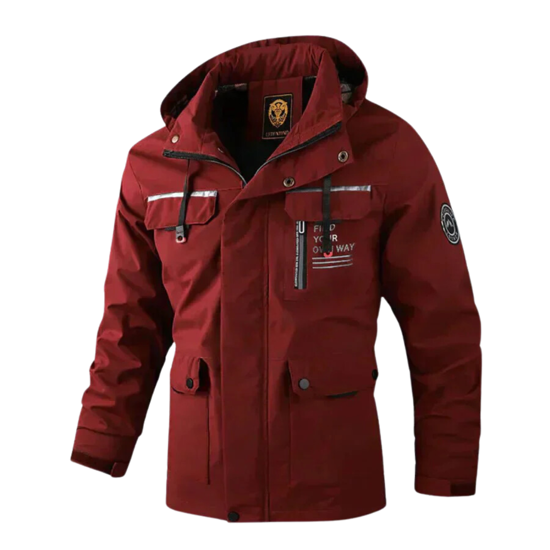 Hooded Winter Jacket for Men | Side Zip Drawstring Cold Weather Ready