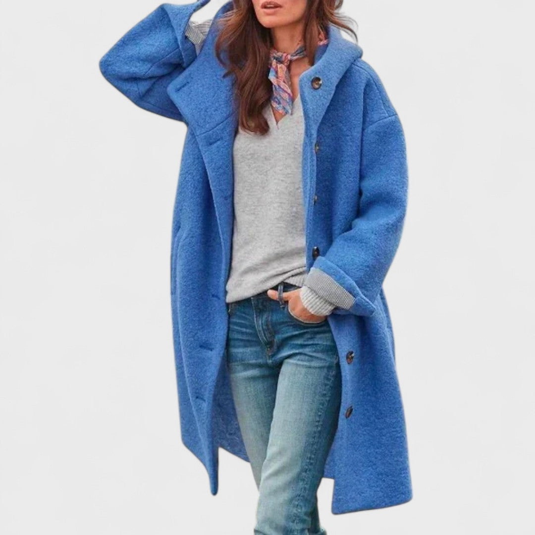 Longline Winter Coat for Women | Side Zip Button Front Cold Weather Ready