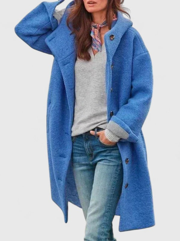 Hooded Winter Coat for Women | Button Front Cold Weather Ready