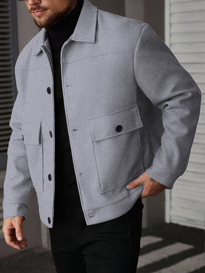 Oversized Winter Jacket for Men | Button Front Cold Weather Ready