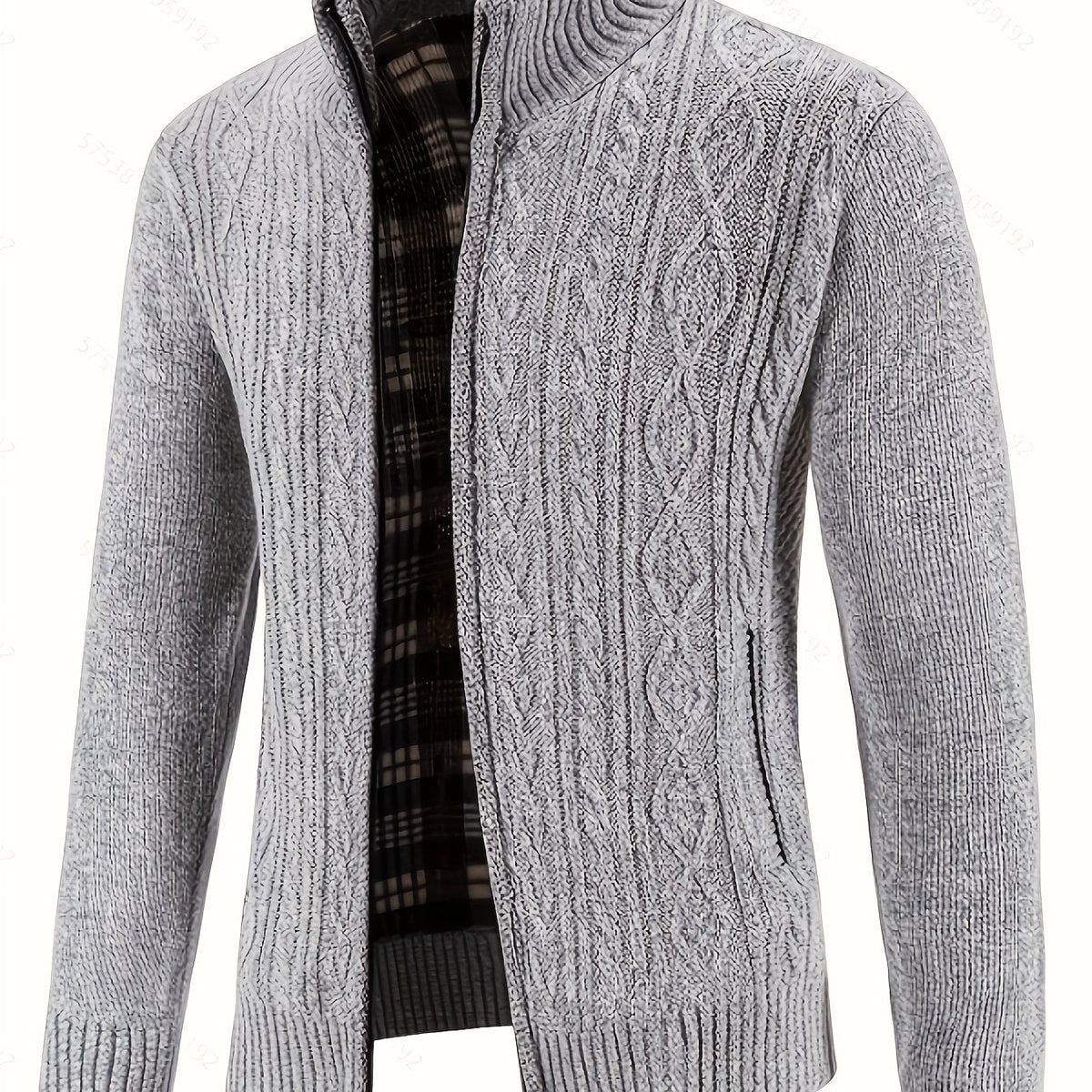 Insulated Cardigan for Men | Funnel Neck Full Zip Warm Winter Layer
