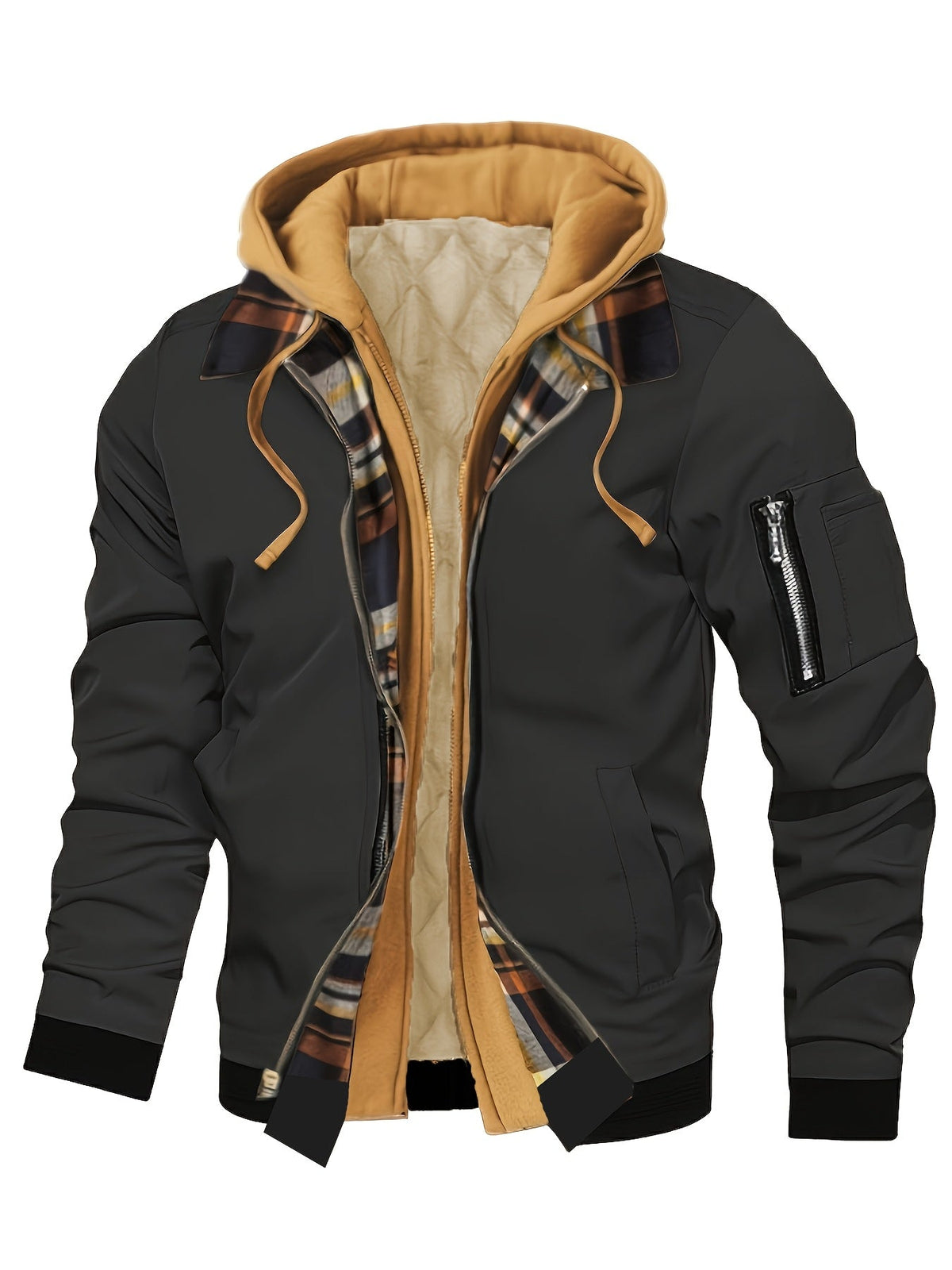Hooded Winter Jacket for Women | Side Zip Ribbed Autumn Layering