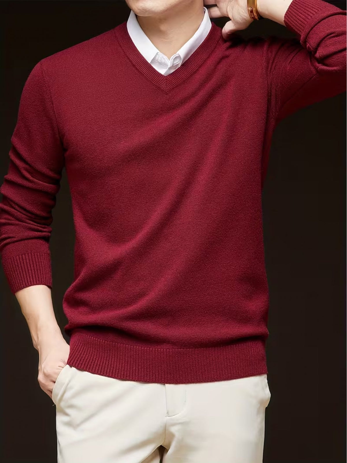 Insulated Sweater for Men | V Neck Lightweight Warm Winter Layer