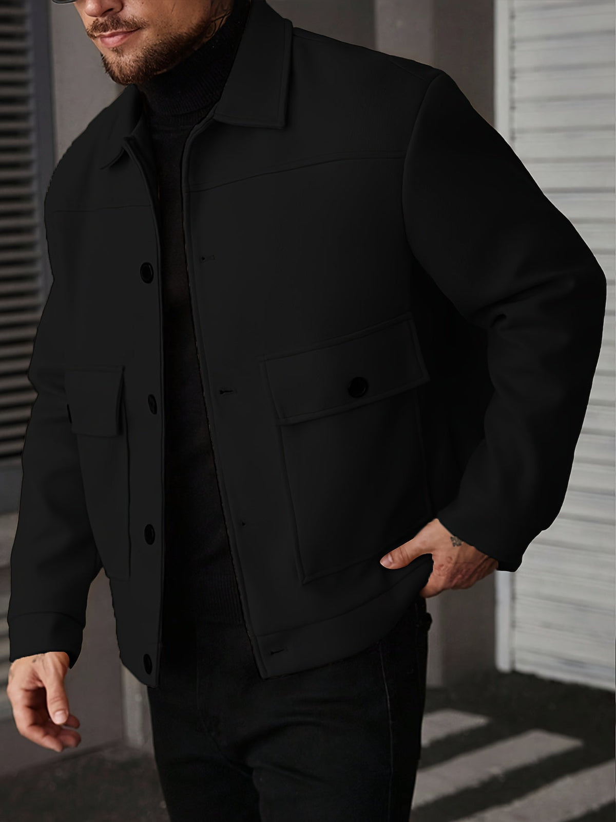 Oversized Winter Jacket for Men | Button Front Cold Weather Ready