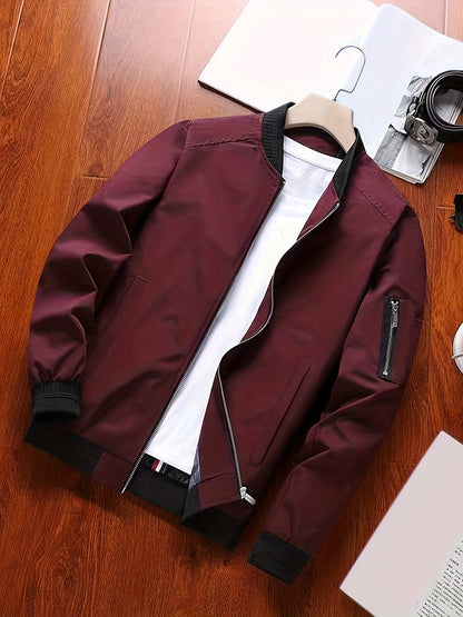 Everyday Bomber Jacket for Men | Ribbed Full Zip Warm Winter Layer