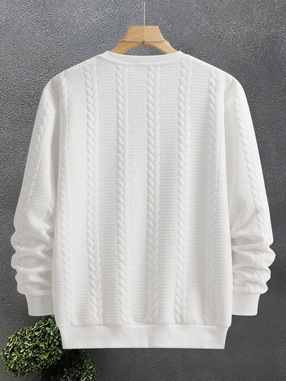 Insulated Sweatshirt for Men | Ribbed Crew Neck Warm Winter Layer