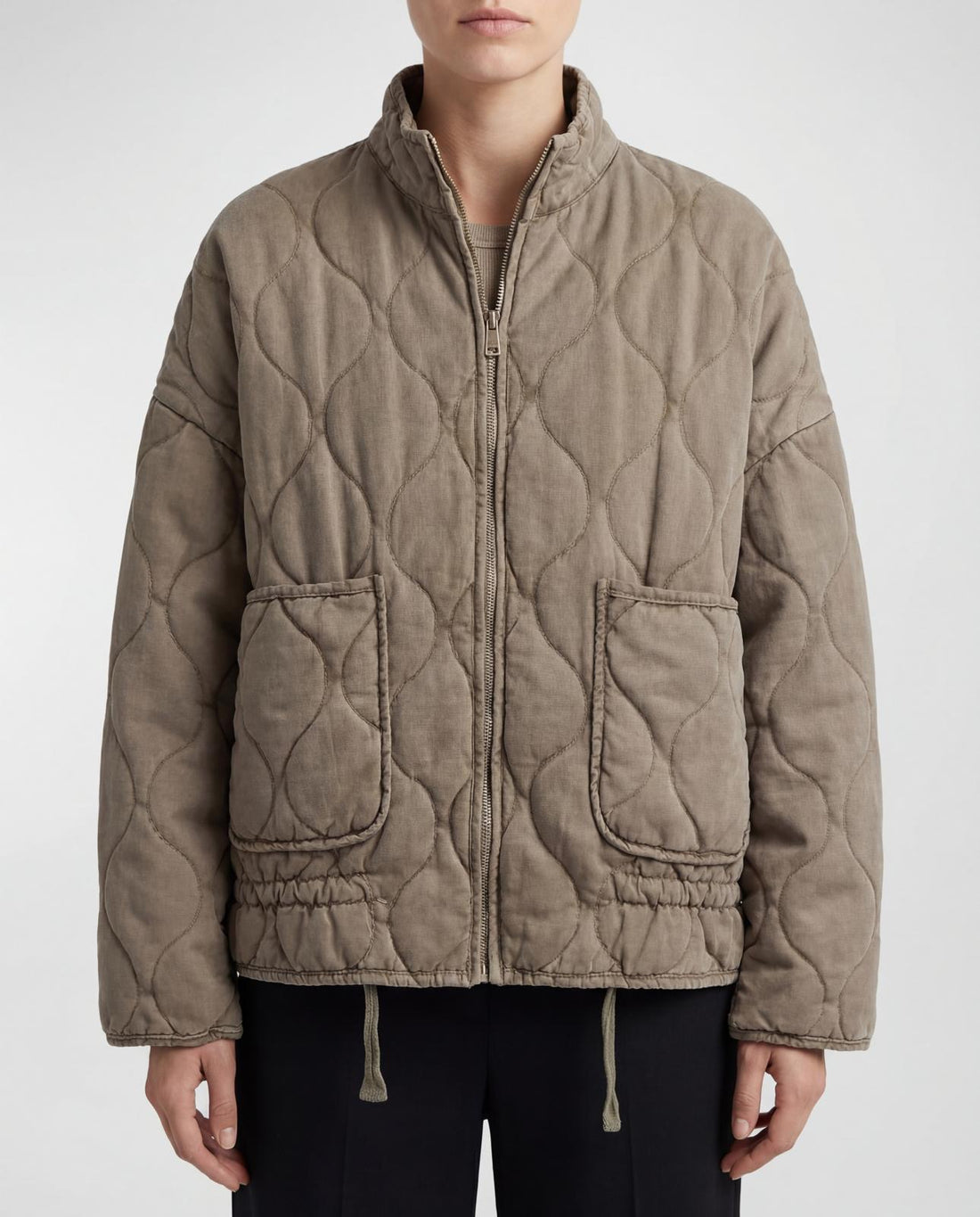 Relaxed Onion-Quilted Winter Puffer Jacket – Lightweight Insulated Layer with Vintage-Wash Finish