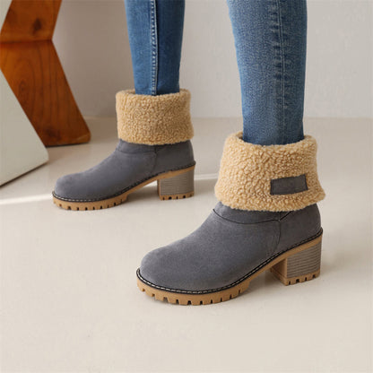 Suede Ankle Boots for Women | Block Heel Chunky Fall Booties