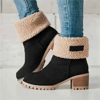 Suede Ankle Boots for Women | Block Heel Chunky Fall Booties