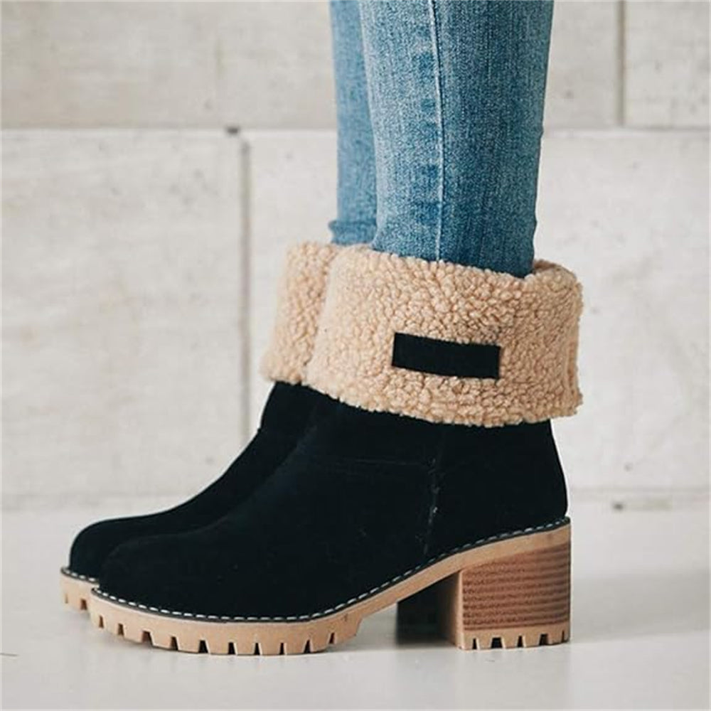 Suede Ankle Boots for Women | Block Heel Chunky Fall Booties