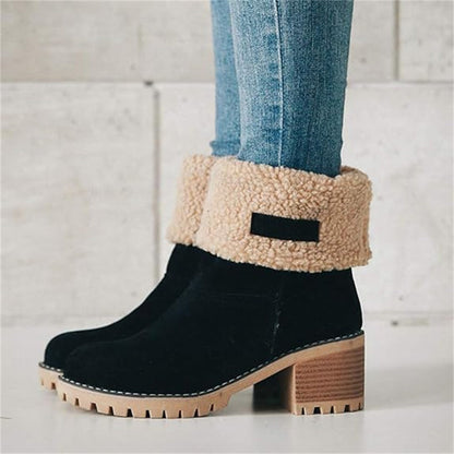 Suede Ankle Boots for Women | Block Heel Chunky Fall Booties