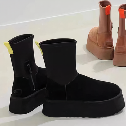 Platform Ankle Boots for Women | Side Zip Warm Winter Style