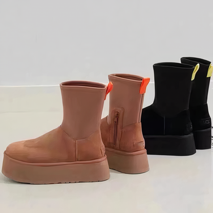 Platform Ankle Boots for Women | Side Zip Warm Winter Style
