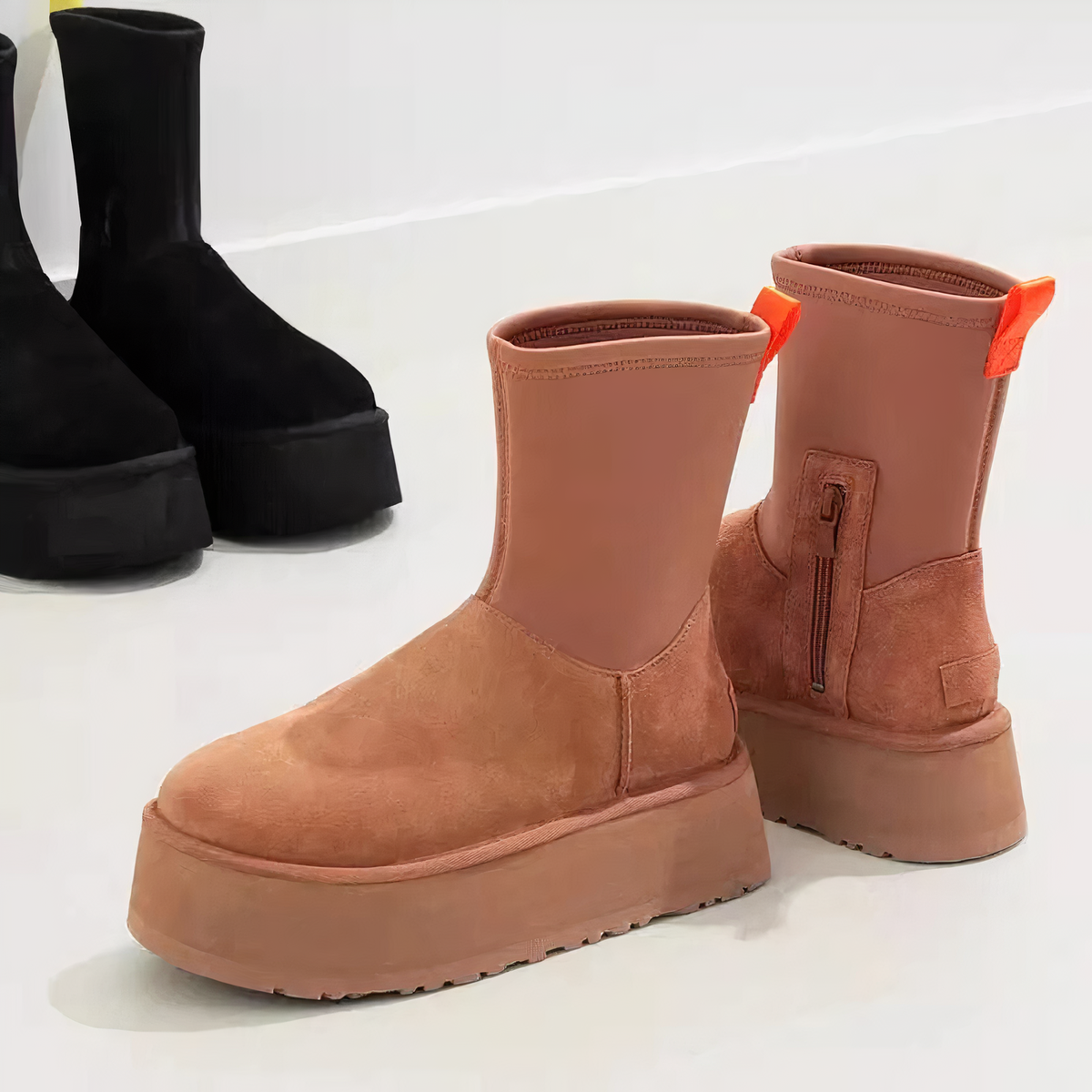 Platform Ankle Boots for Women | Side Zip Warm Winter Style