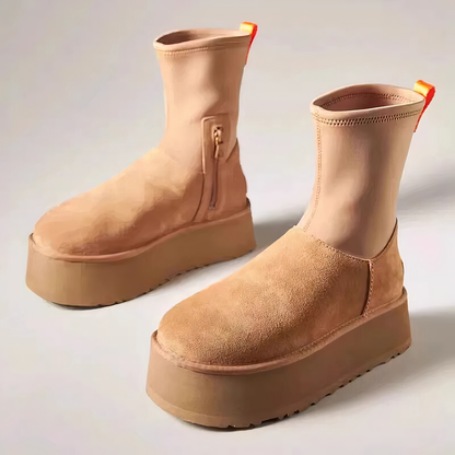 Platform Ankle Boots for Women | Side Zip Warm Winter Style