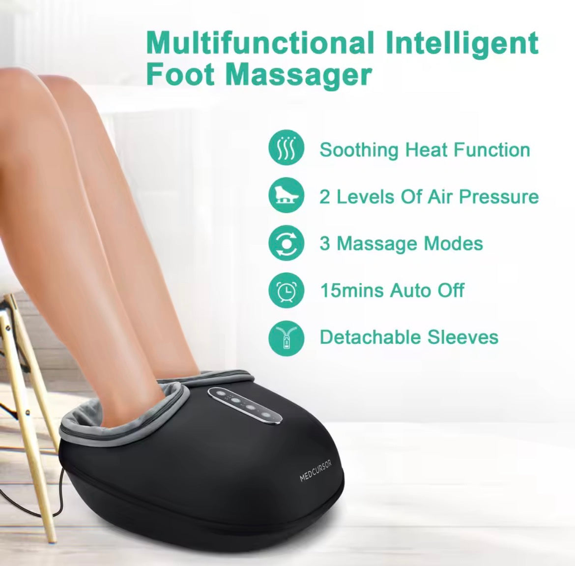 VERIDZ Shiatsu Foot Massager with Heat – Electric Fully Wrapped Foot Massage Machine for Muscle Relaxation & Pain Relief
