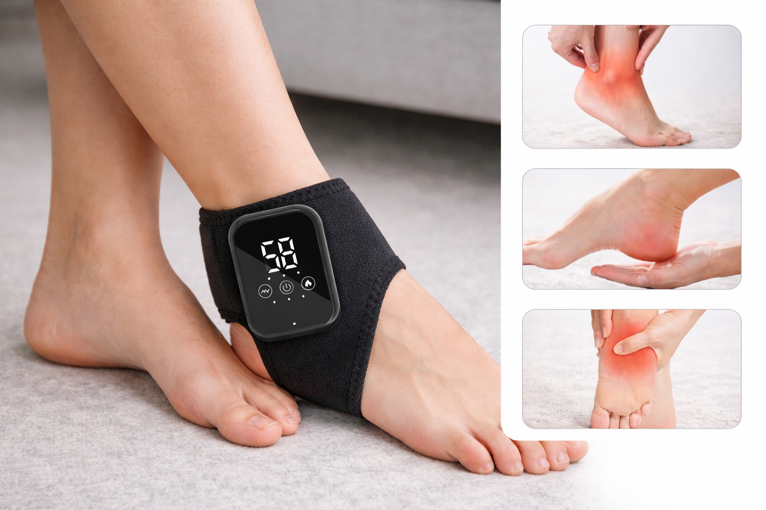 Electric Heating Wrist and Ankle Brace with Vibration Massage and Hot Compress