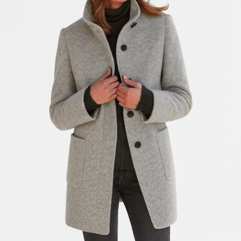 Gray Warm Winter Coat for Women | Cold Weather Ready