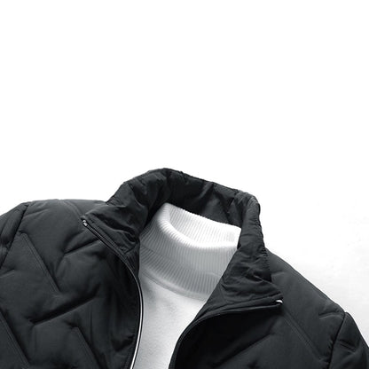 Quilted Puffer Jacket for Men | Side Zip Ribbed Autumn Layering