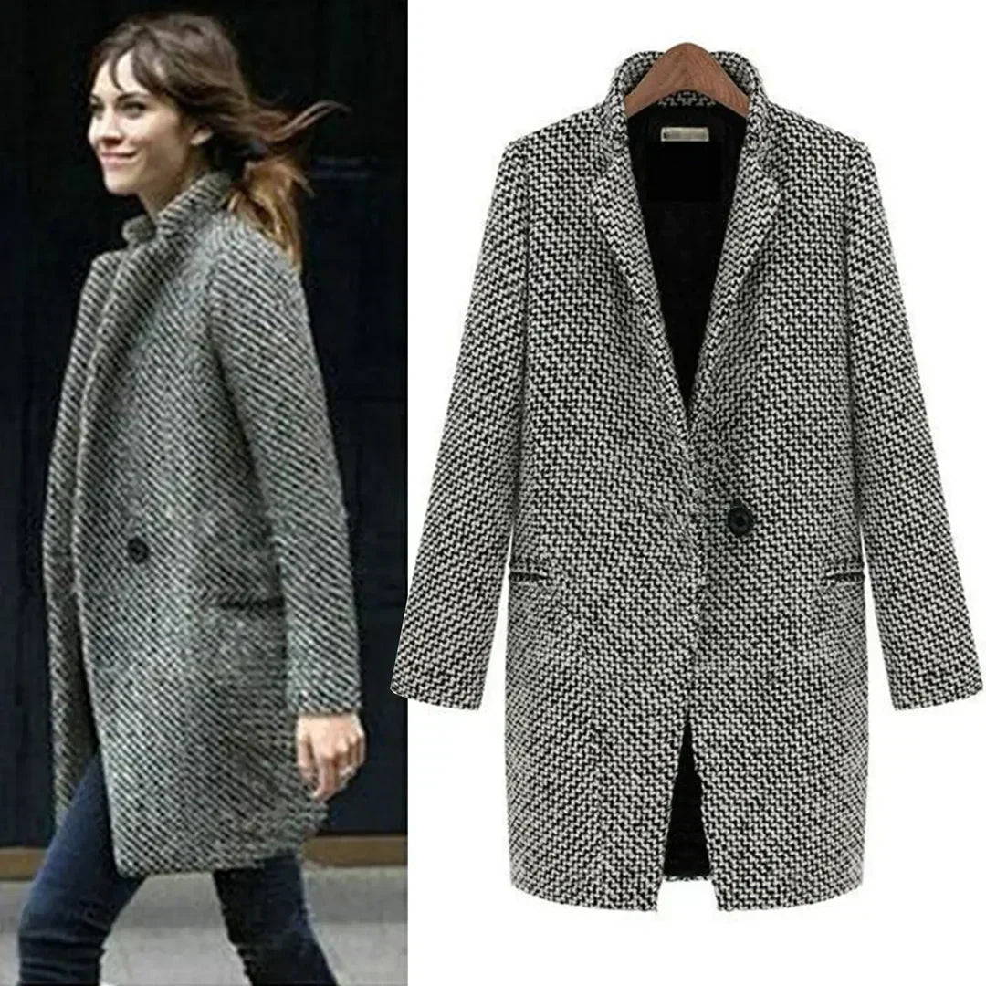 Wool Blend Winter Coat for Women | Button Front Oversized Cold Weather Ready