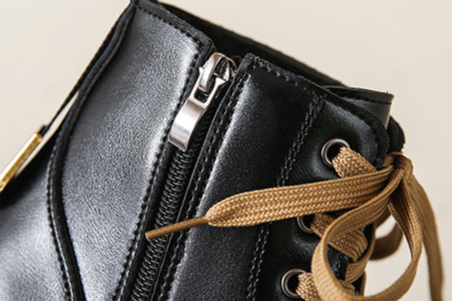 Lug Sole Ankle Boots for Women | Side Zip Lace Up Fall Booties