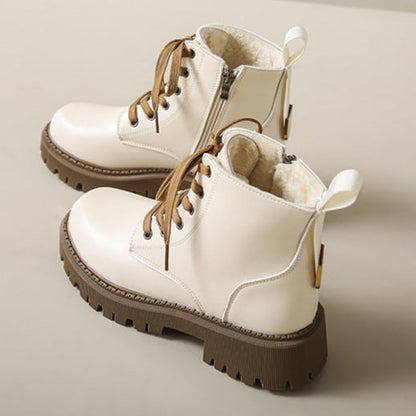 Lug Sole Ankle Boots for Women | Side Zip Lace Up Fall Booties