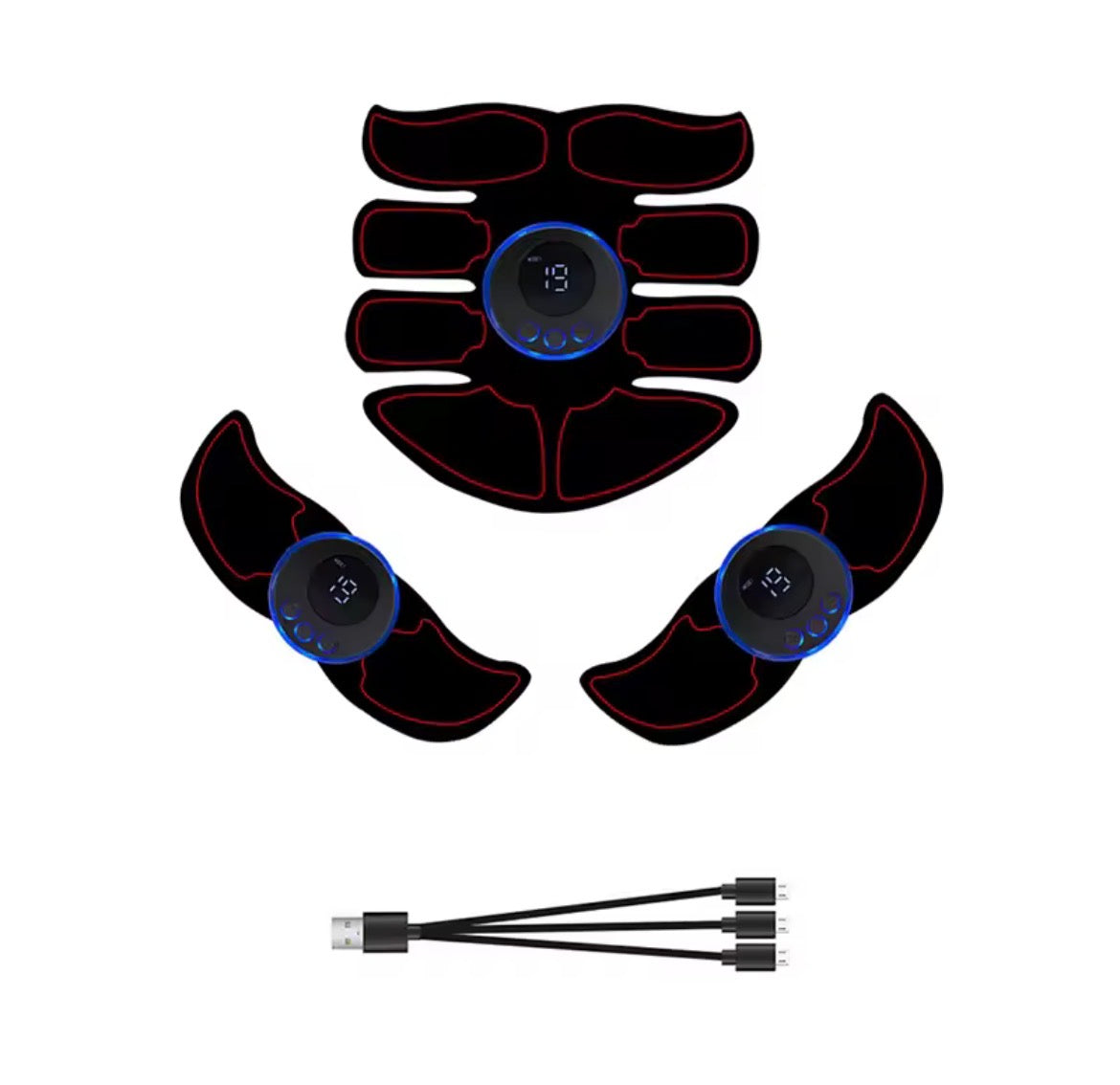 USB Rechargable EMS Muscle Stimulator Electric Massage Therapy Pain Relief Digital Meridian Full Body Massager Fitness