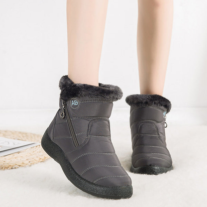 Quilted Ankle Boots for Women | Side Zip Round Toe Warm Winter Style
