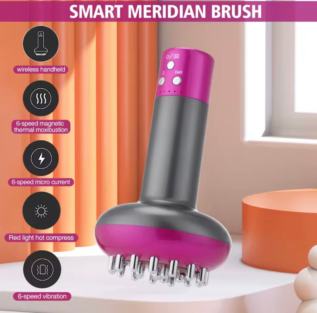 Electric Lymphatic Drainage Machine Meridian Body Massage Brush Microcurrent Anti Cellulite Guasha Physiotherapy Apparatus