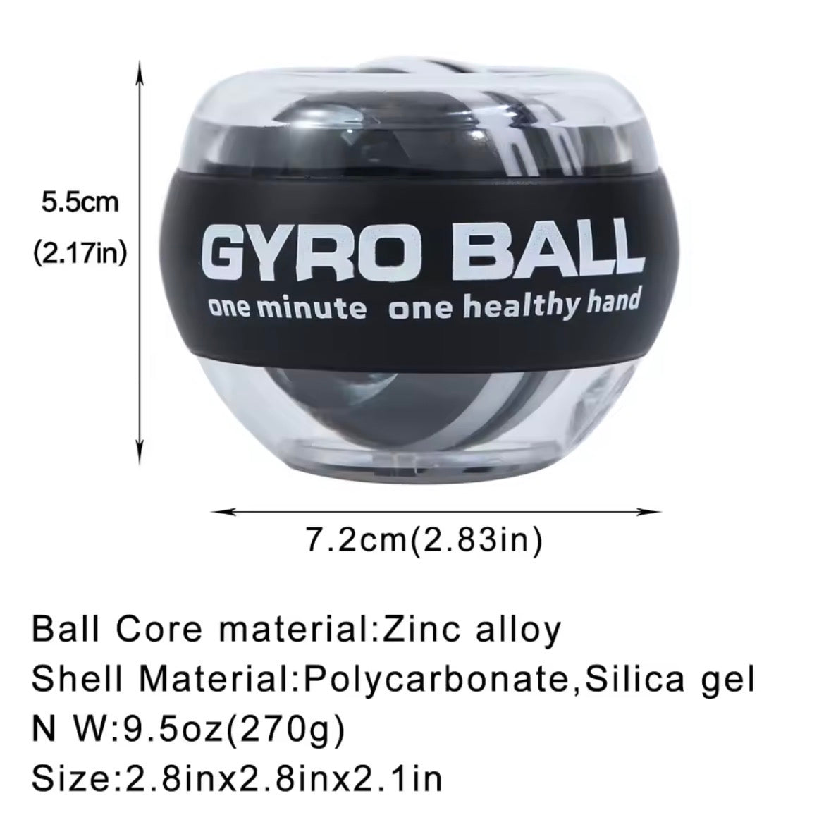 Self-Starting Gyroscopic Power Ball: Elite Wrist and Forearm Muscle Trainer