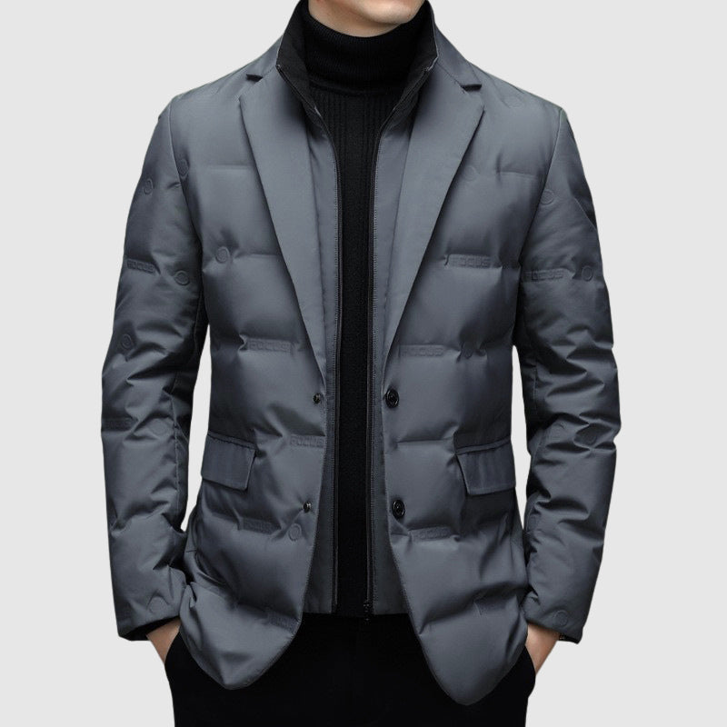 Lightweight Quilted Jacket for Men | Button Front Winter Outerwear