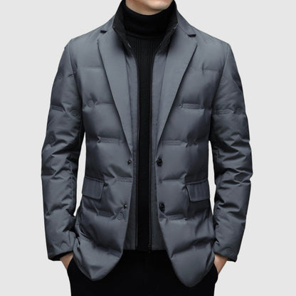 Lightweight Quilted Jacket for Men | Button Front Winter Outerwear