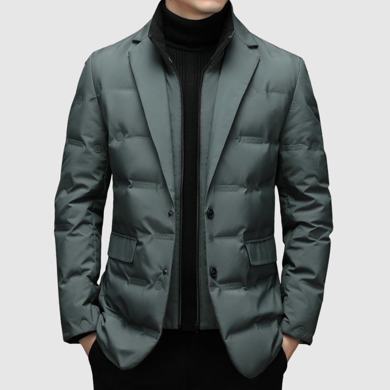 Lightweight Quilted Jacket for Men | Button Front Winter Outerwear