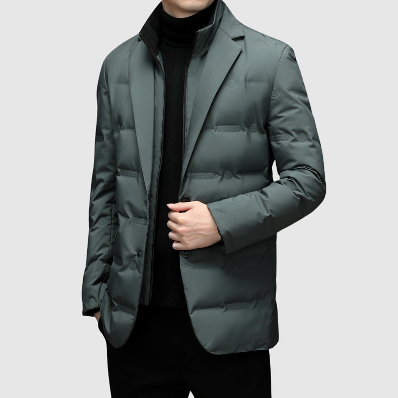 Lightweight Quilted Jacket for Men | Button Front Winter Outerwear