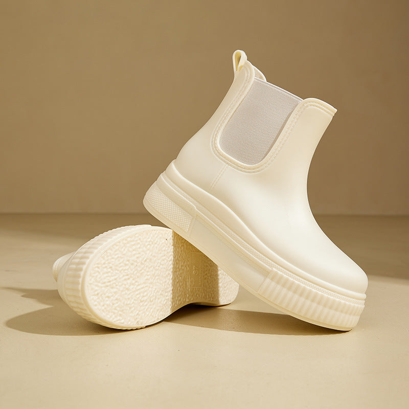 Platform Ankle Boots for Women | Pull On Round Toe Warm Winter Style