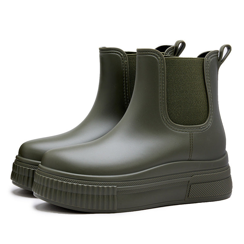 Platform Ankle Boots for Women | Pull On Round Toe Warm Winter Style
