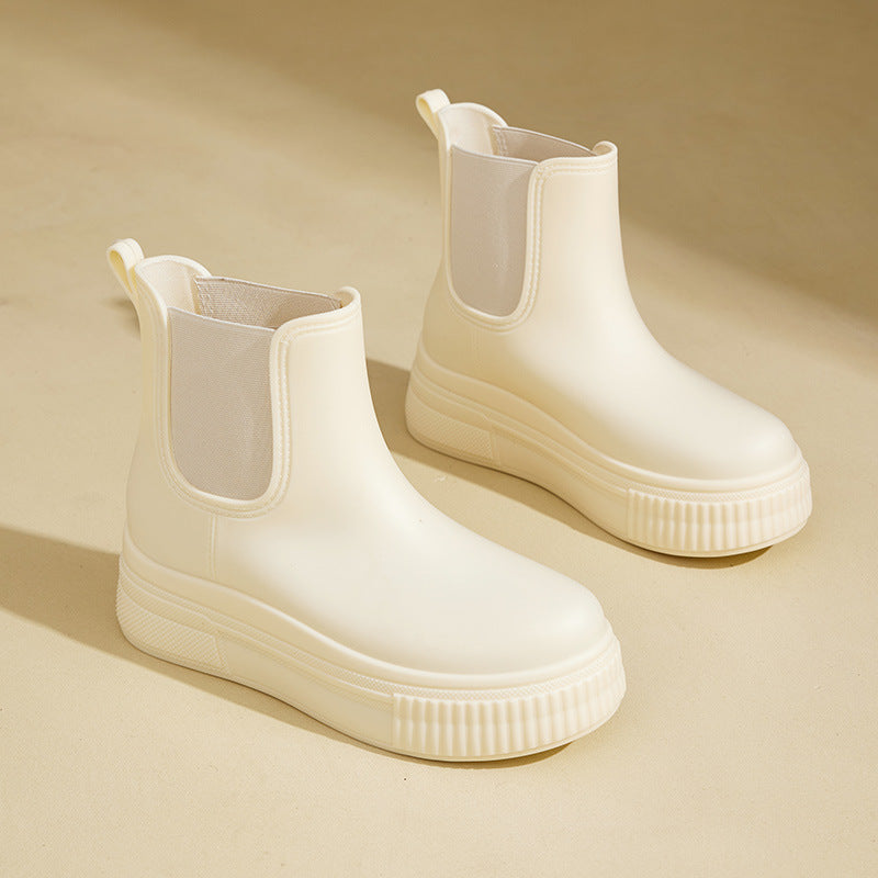Platform Ankle Boots for Women | Pull On Round Toe Warm Winter Style