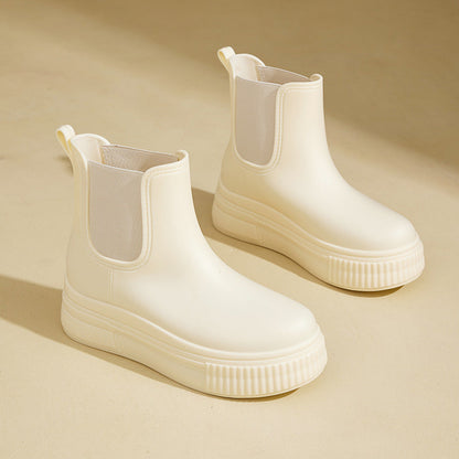 Platform Ankle Boots for Women | Pull On Round Toe Warm Winter Style