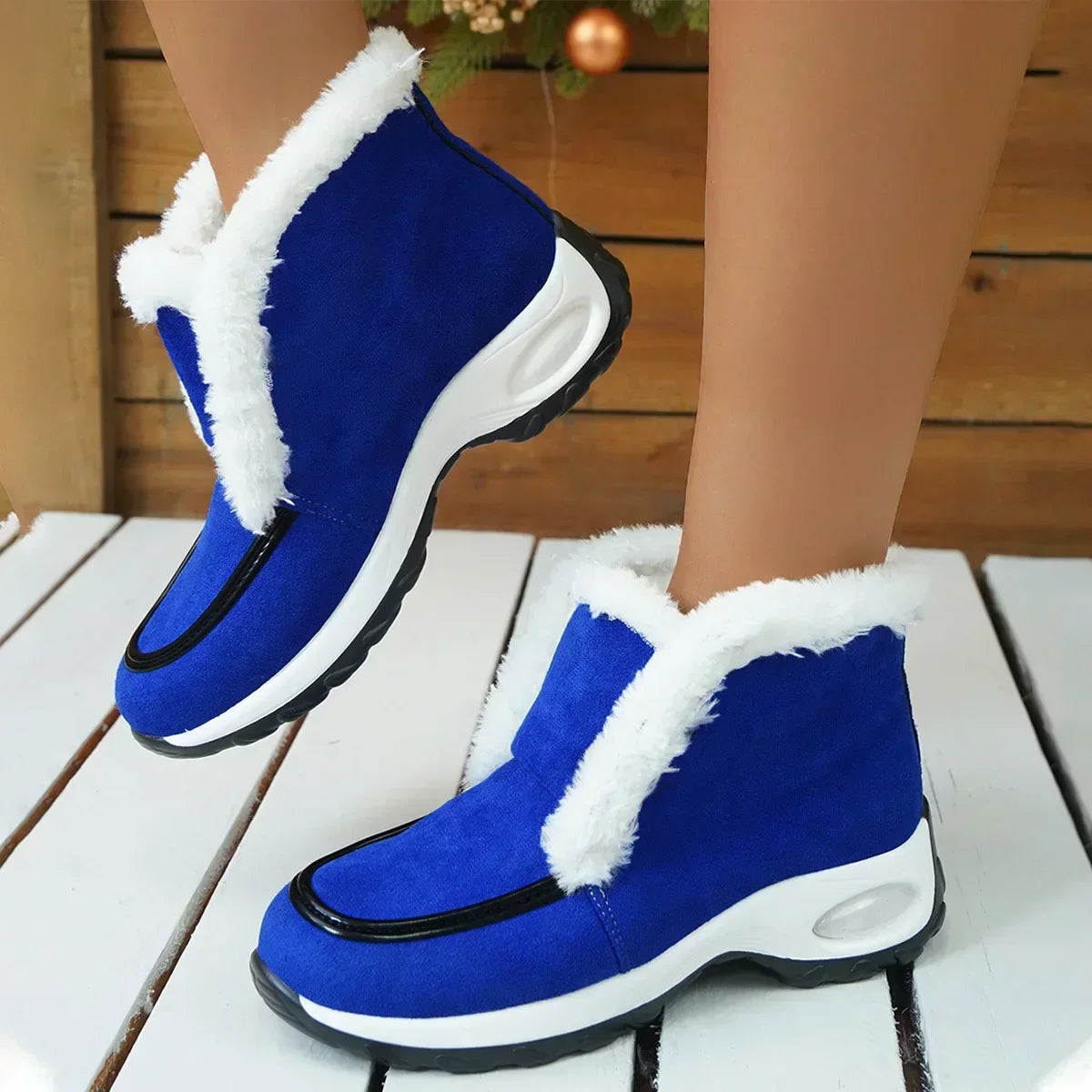 Platform Ankle Boots for Women | Pull On Buckle Strap Winter Ready Comfort