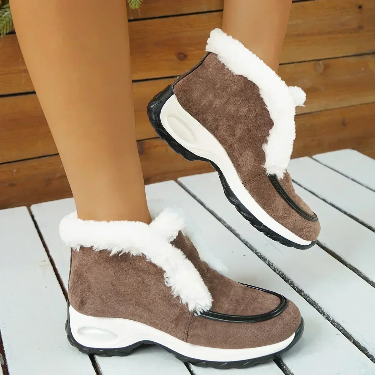 Platform Ankle Boots for Women | Pull On Buckle Strap Winter Ready Comfort