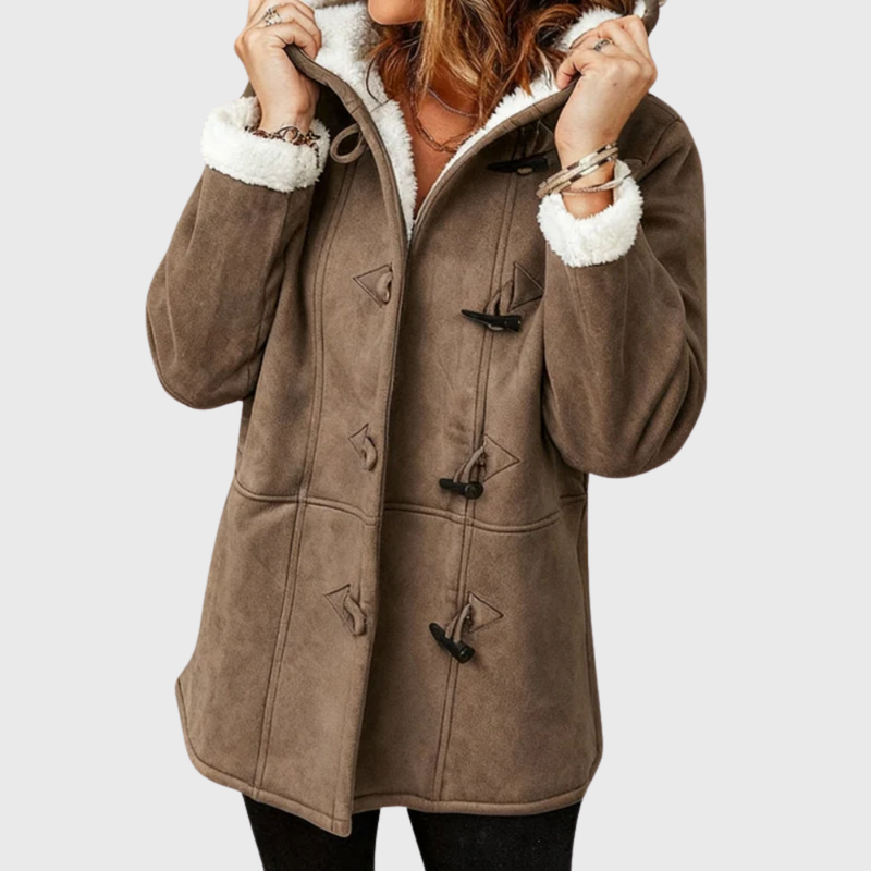 Brown Hooded Winter Jacket for Women | Autumn Layering