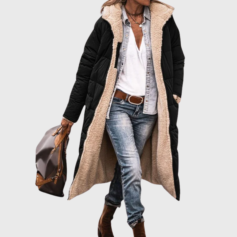 Hooded Quilted Jacket for Women | Side Zip Warm Winter Layer