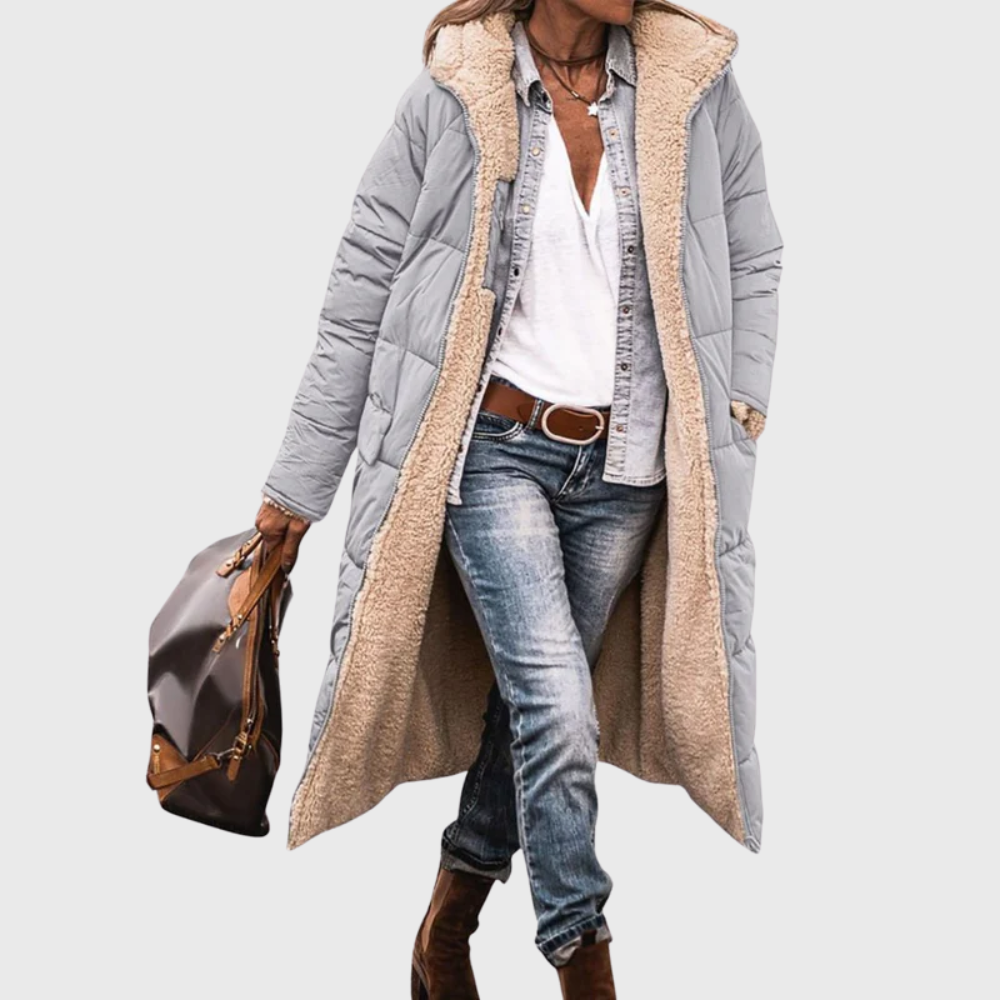 Hooded Quilted Jacket for Women | Side Zip Warm Winter Layer
