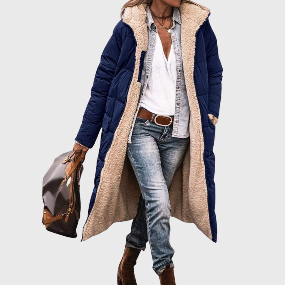 Hooded Quilted Jacket for Women | Side Zip Warm Winter Layer