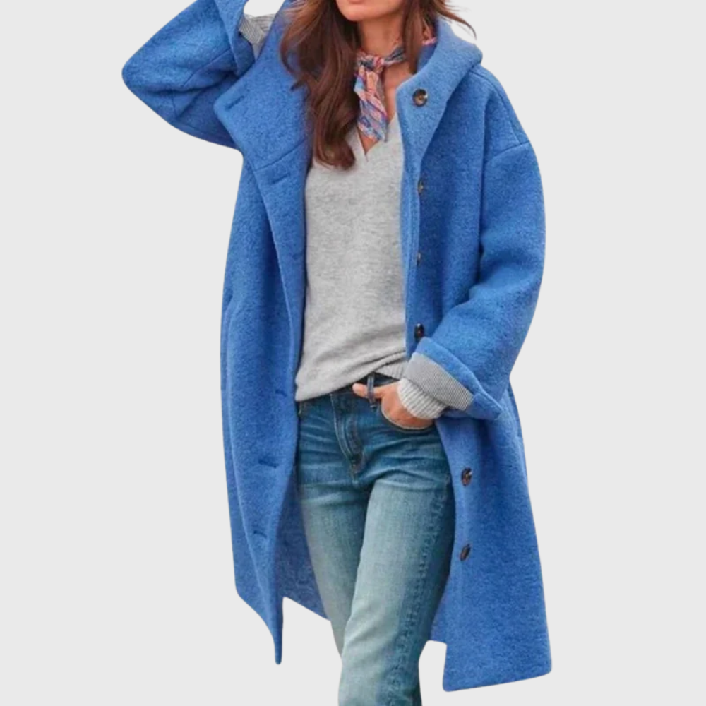 Longline Winter Coat for Women | Hooded Button Front Autumn Layering