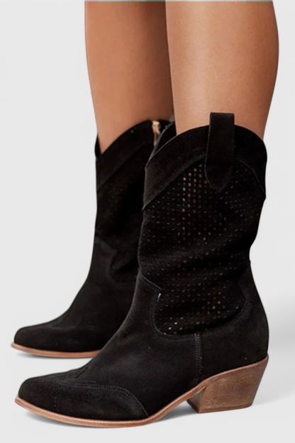 Pointed Toe Western Cowboy Boots for Women | Block Heel Winter Ready Comfort