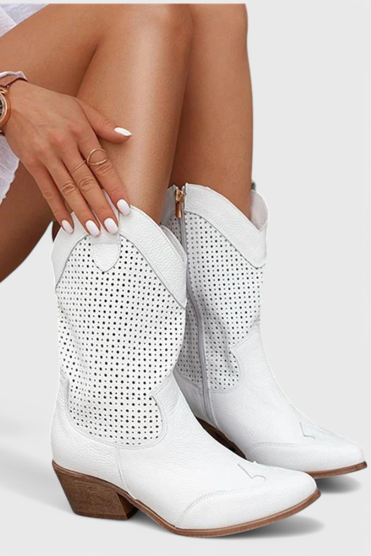 Pointed Toe Western Cowboy Boots for Women | Block Heel Winter Ready Comfort