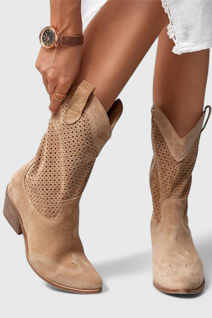 Pointed Toe Western Cowboy Boots for Women | Block Heel Winter Ready Comfort